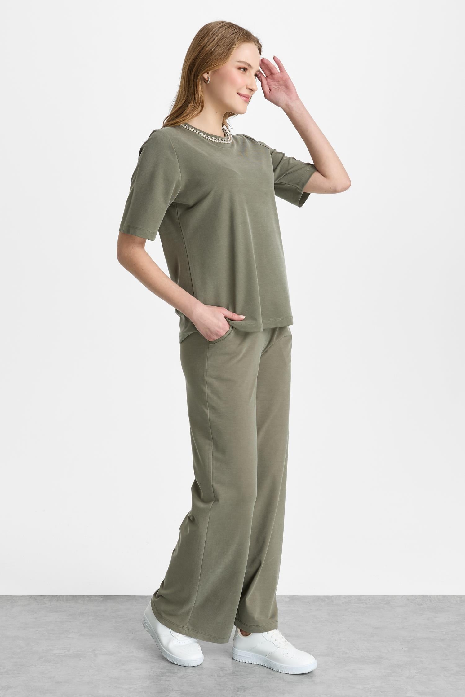 Mutlu Ertan Kadın Basic Pantolon Haki 30468