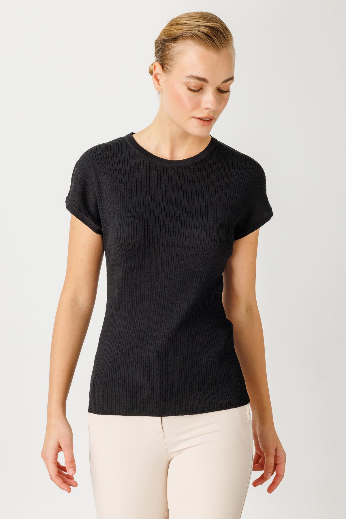 Mutlu Ertan Kadın Triko Atlet Siyah 20101