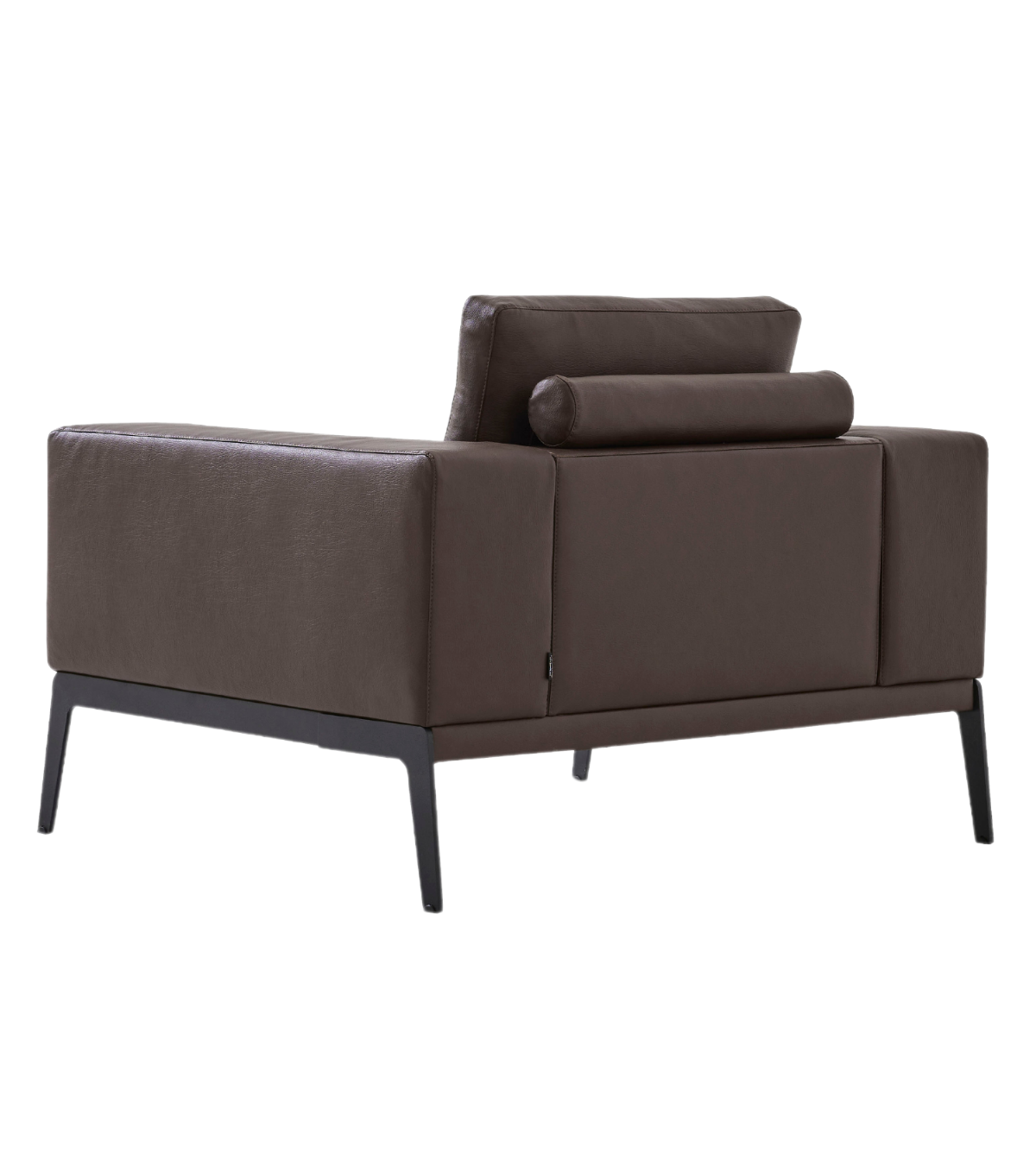 Espina Leather Metal Leg Armchair Brown