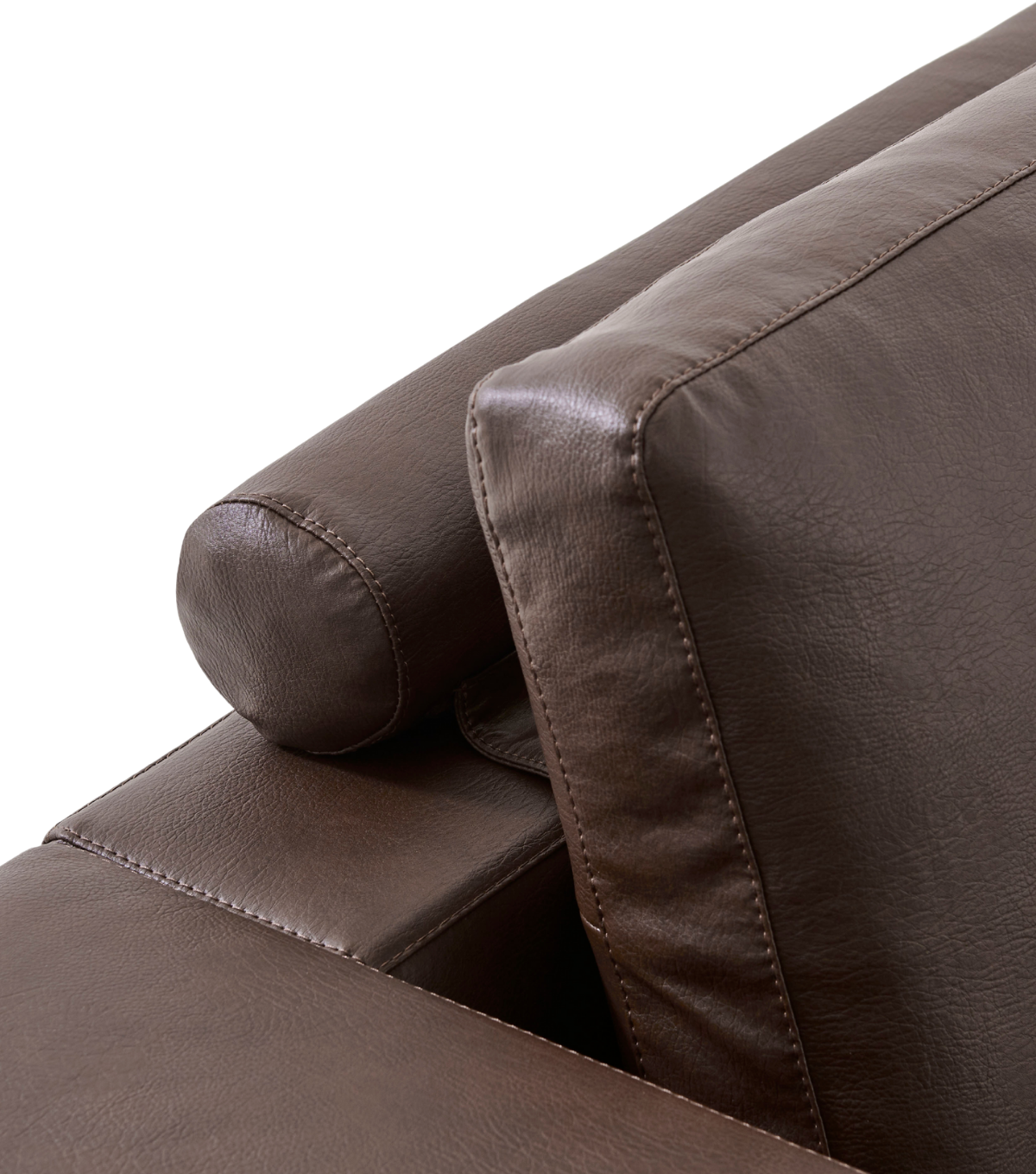 Espina Leather Metal Leg Armchair Brown
