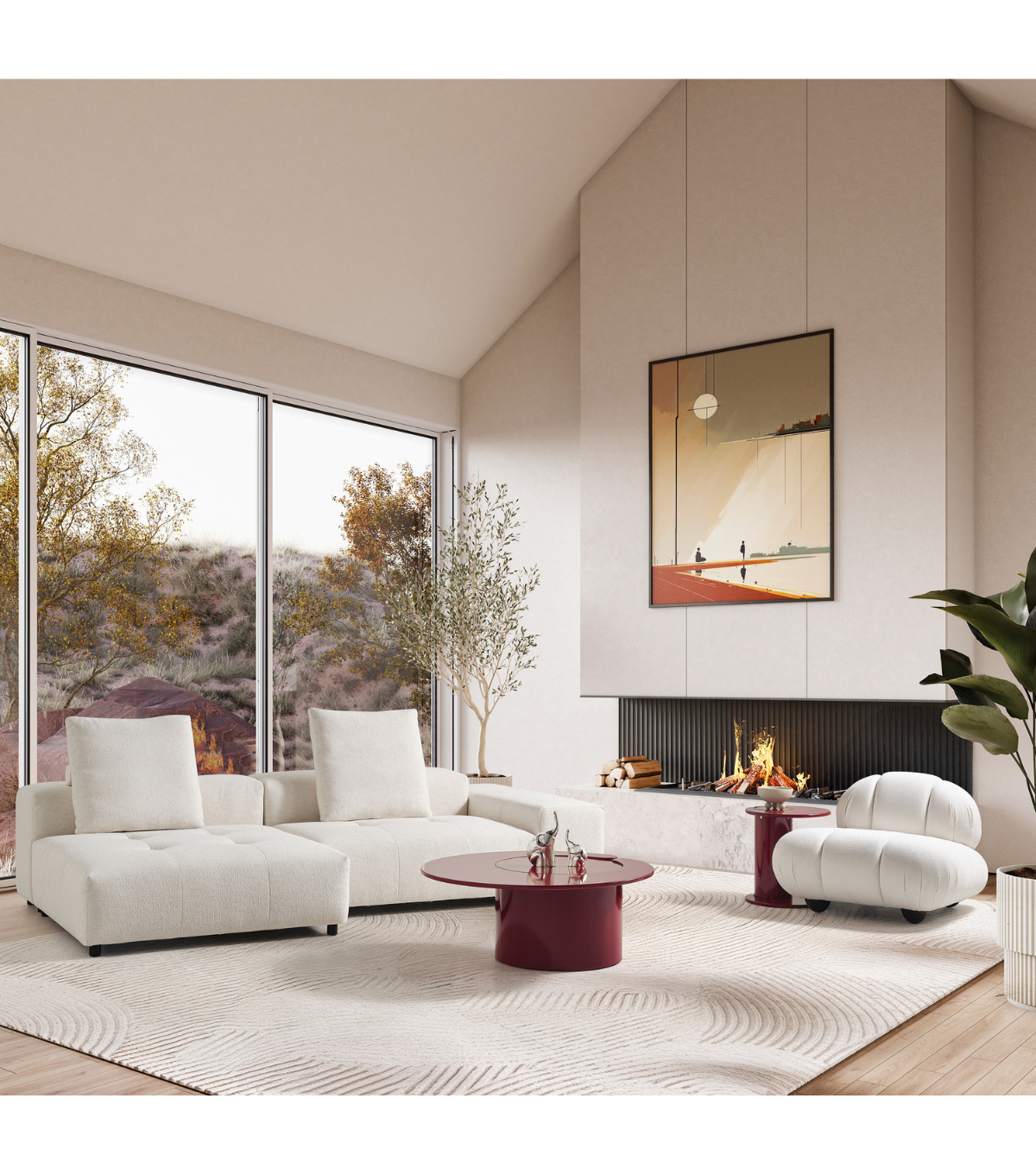 Fausto Comfort Corner Sofa Beige