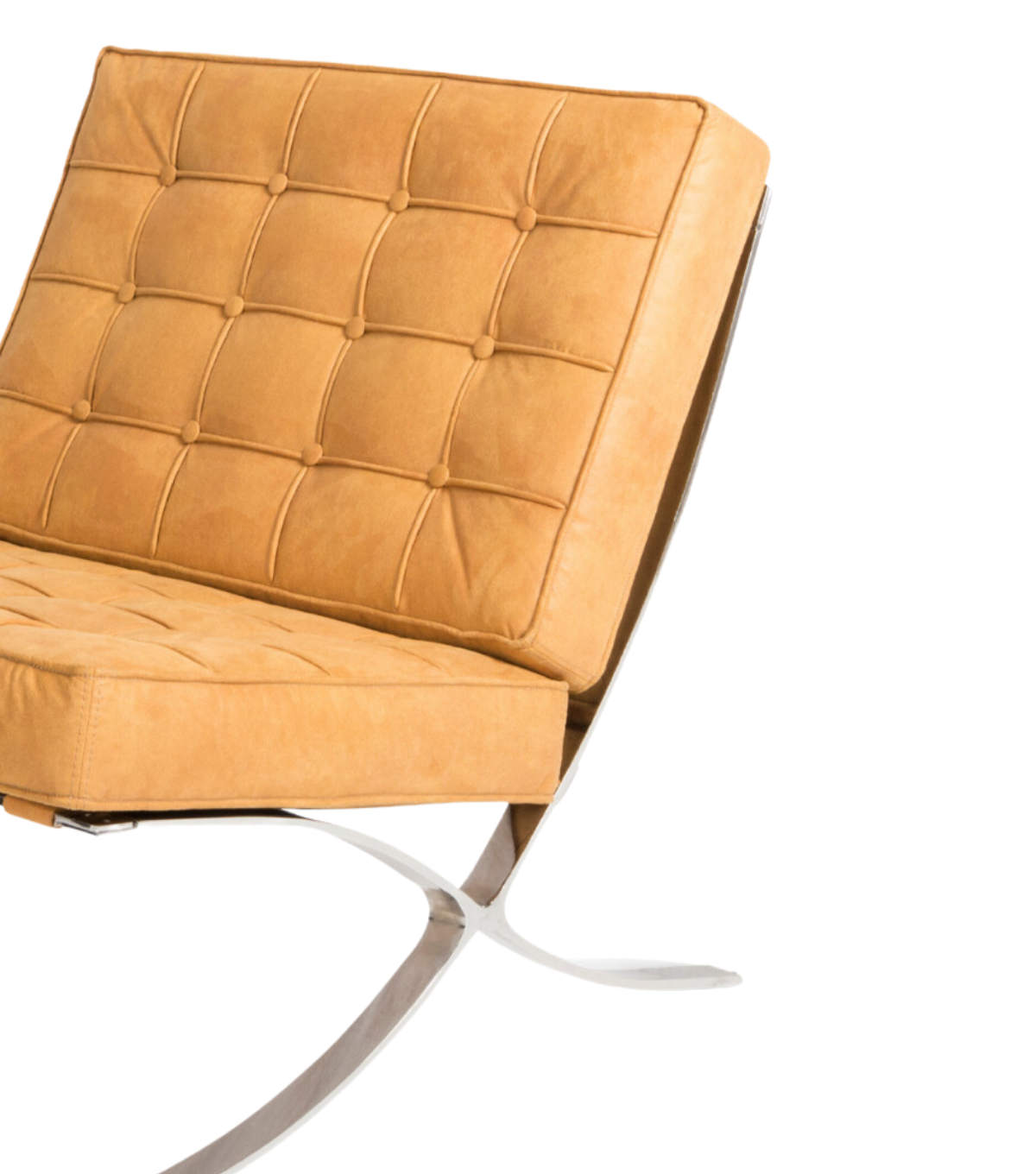 Litrus Chrome Leg Leather Armchair Yellow