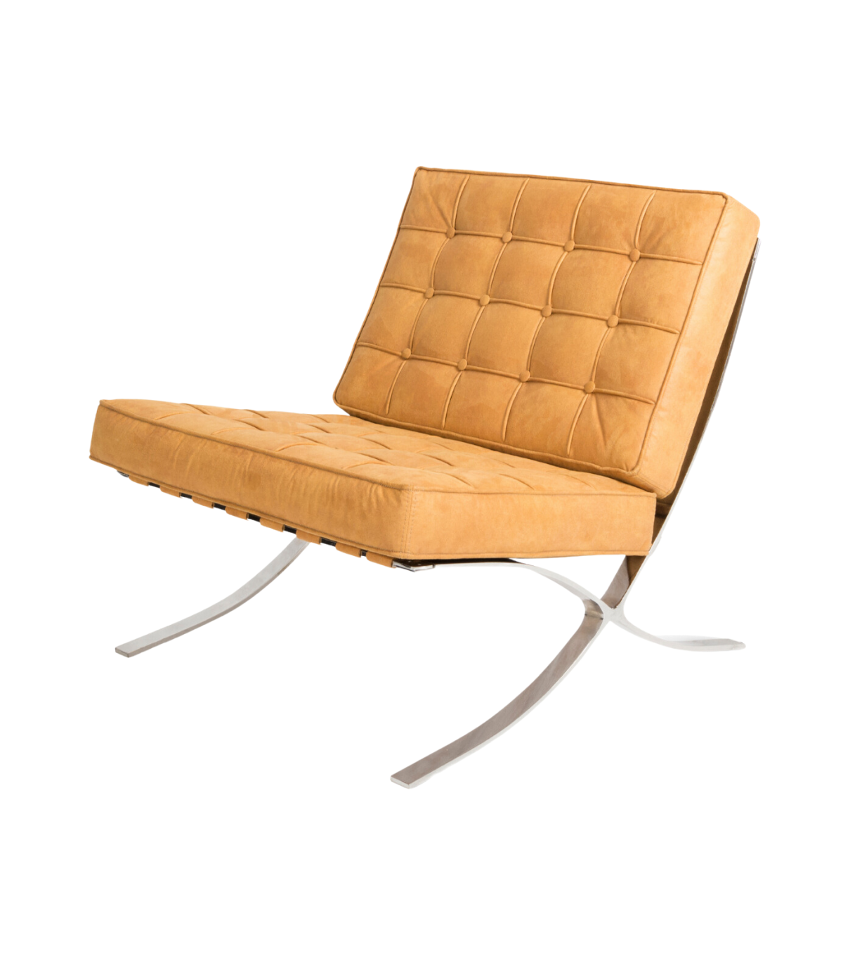 Litrus Chrome Leg Leather Armchair Yellow