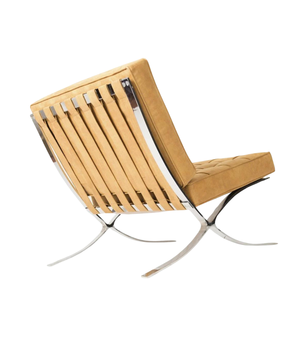 Litrus Chrome Leg Leather Armchair Yellow