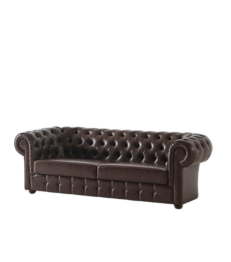 Mozart Chester Sofa Brown Leather