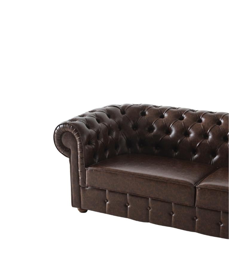 Mozart Chester Sofa Brown Leather