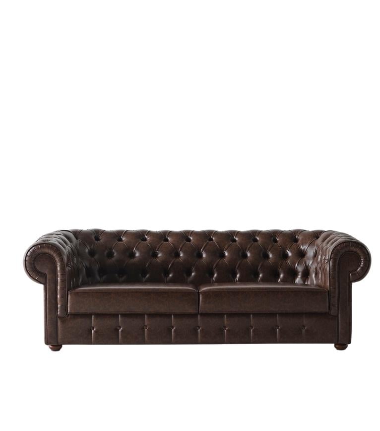 Mozart Chester Sofa Brown Leather