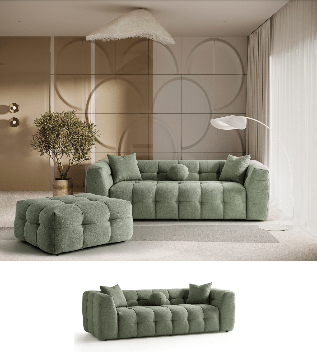 Nammos Comfort Teddy Sofa Green 1048