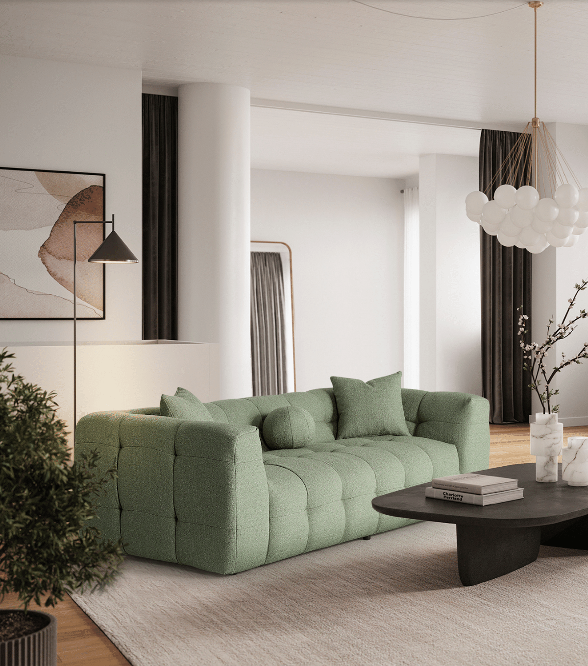Nammos Comfort Teddy Sofa Green 1048