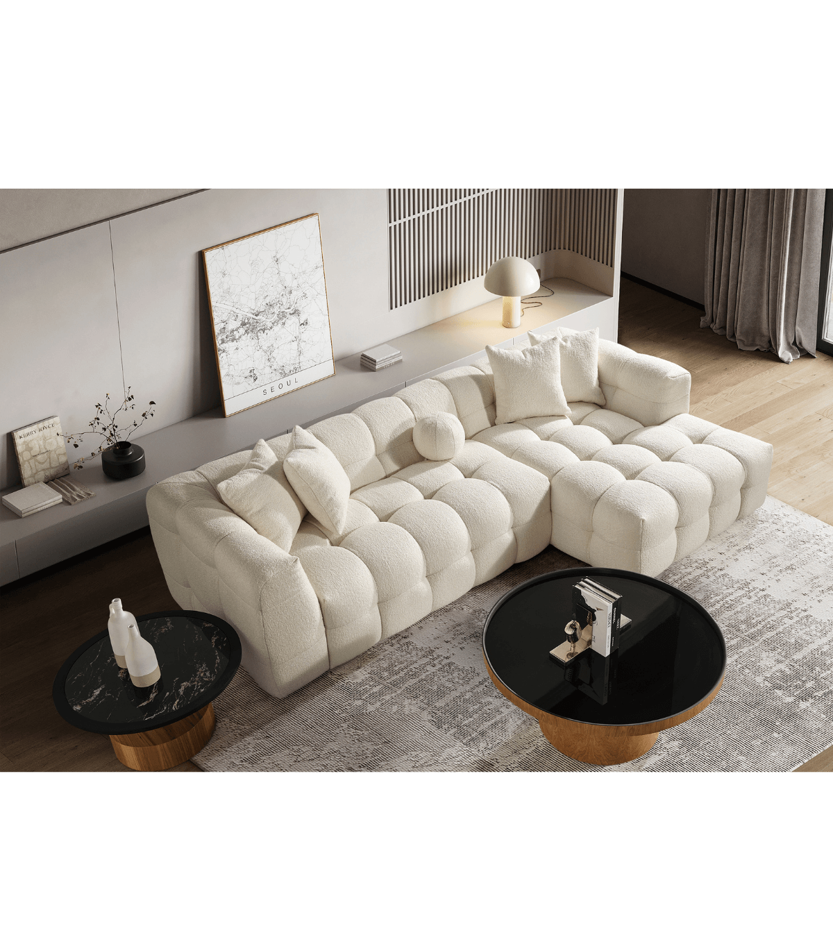 Nammos Comfort Teddy Köşe Takımı Bej 100