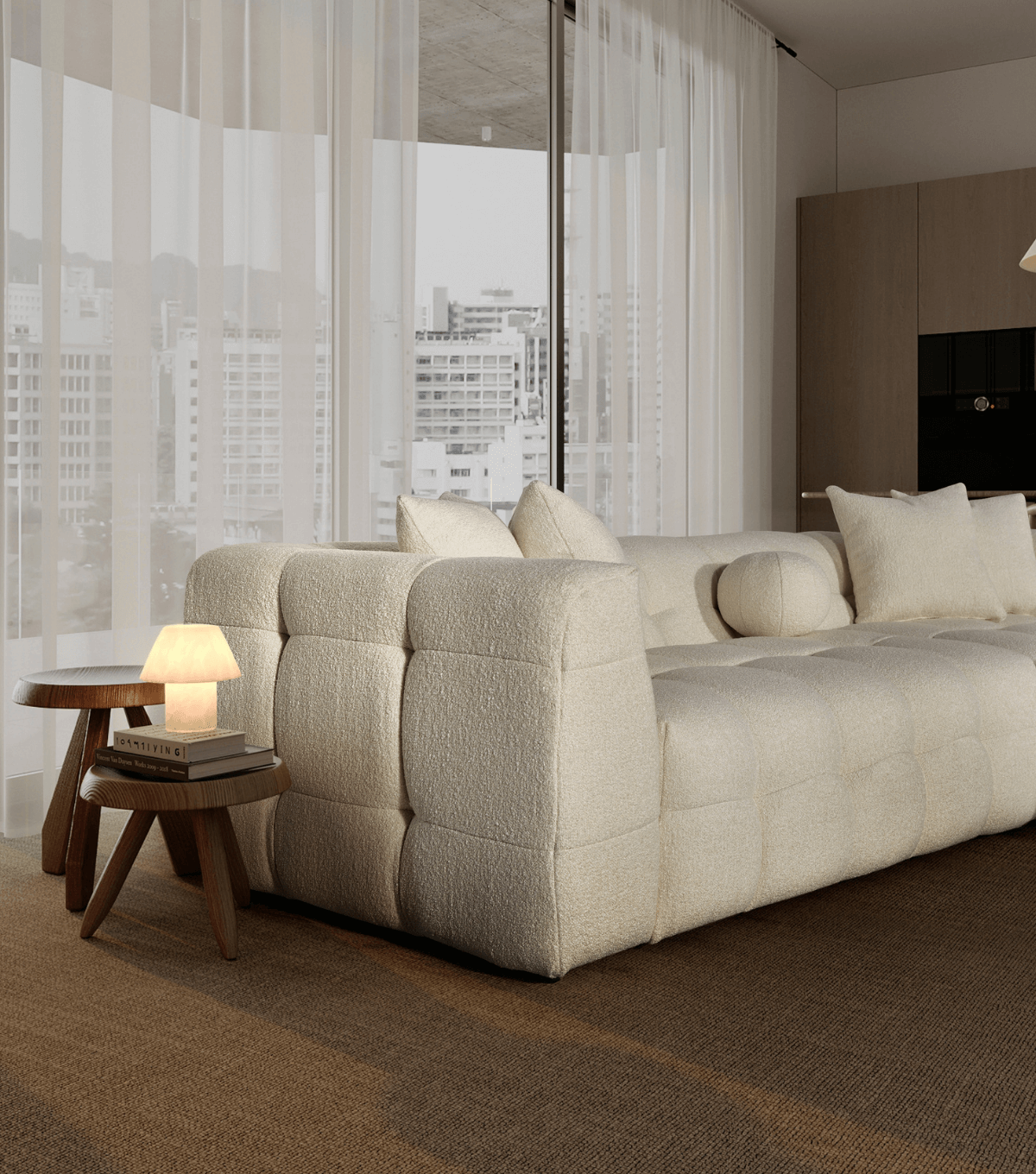 Nammos Comfort Teddy Köşe Takımı Bej 100