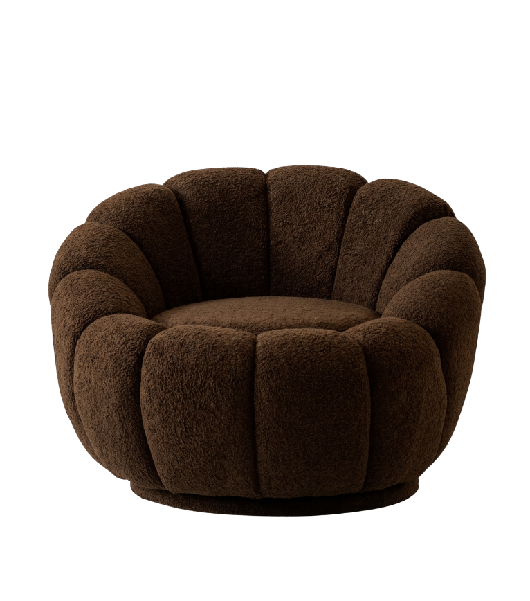 Potter Quilted Swivel Teddy Armcahir Brown