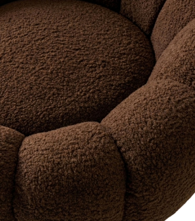 Potter Quilted Swivel Teddy Armcahir Brown