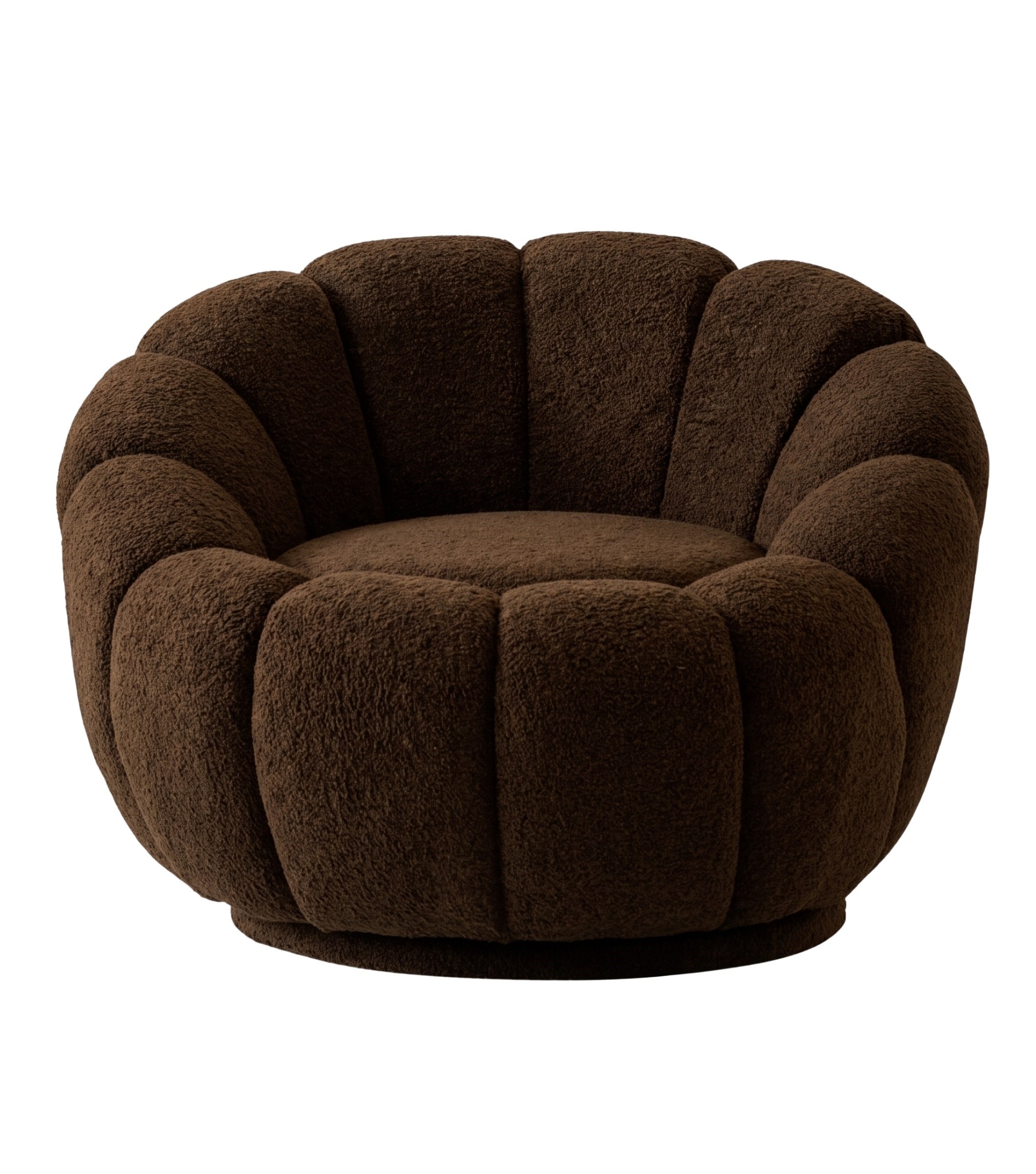 Potter Quilted Swivel Teddy Armcahir Brown