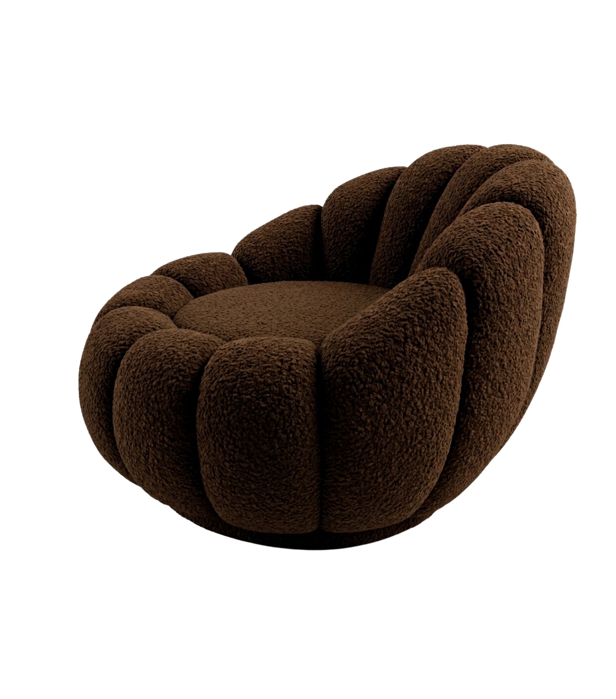 Potter Quilted Swivel Teddy Armcahir Brown
