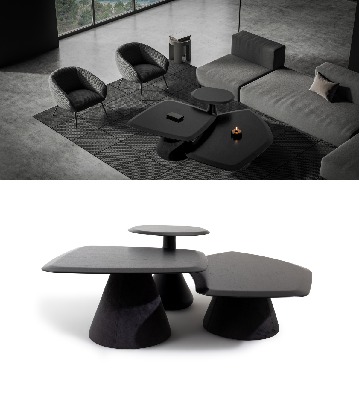 Salerno Wooden Side Table Black