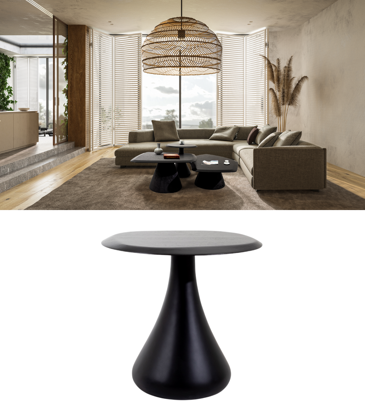 Salerno Wooden Side Table Black
