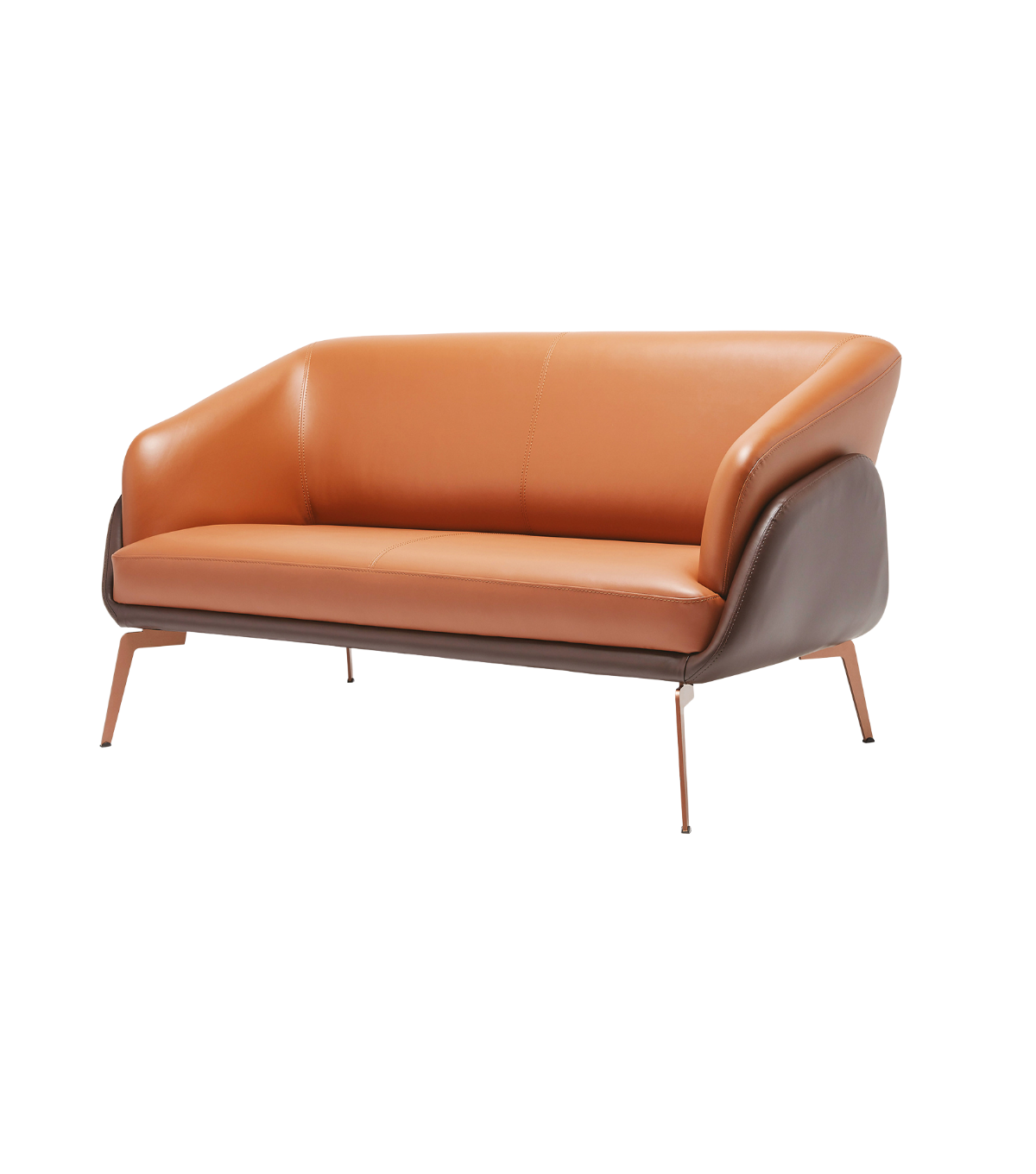 Tilda Leather Double Sofa Brown