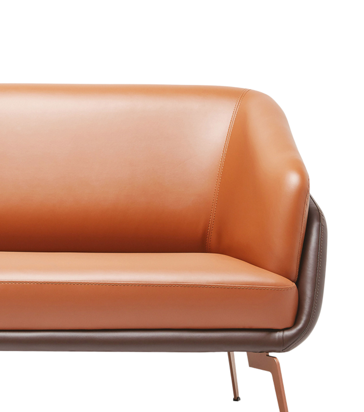 Tilda Leather Double Sofa Brown