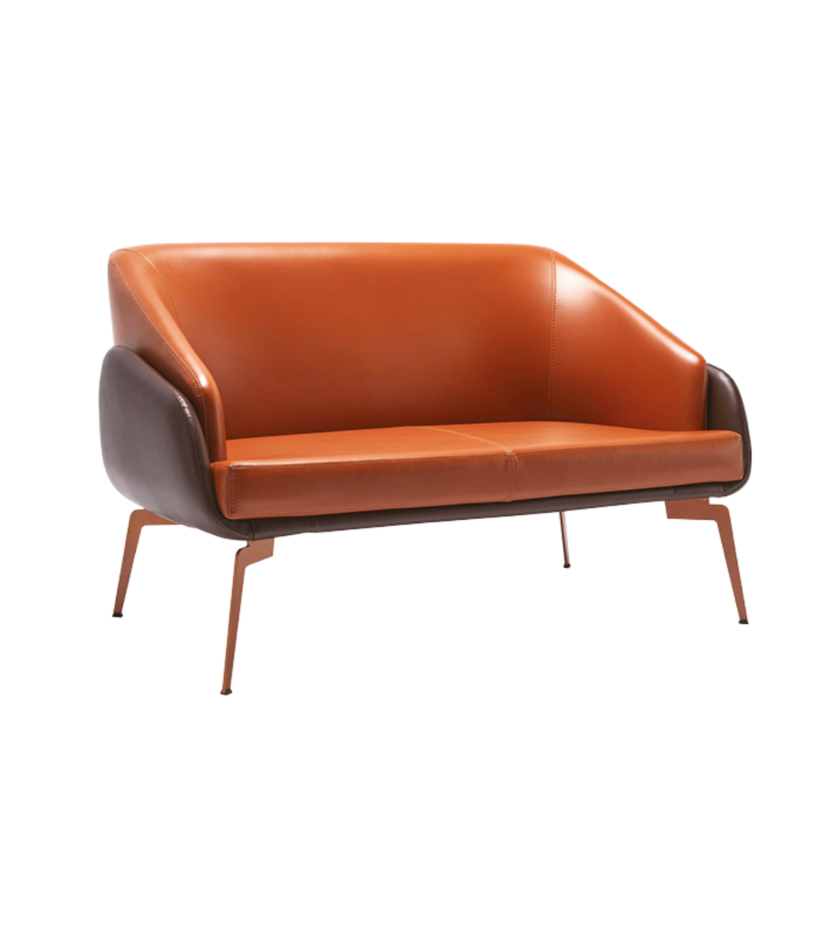 Tilda Leather Double Sofa Brown