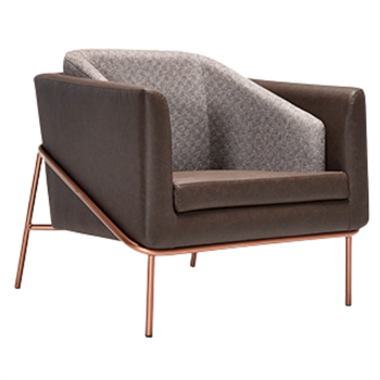 Anton Rose Metal Ayak Deri Detay Kahverengi Berjer