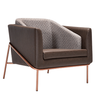 Anton Rose Metal Ayak Deri Detay Kahverengi Berjer