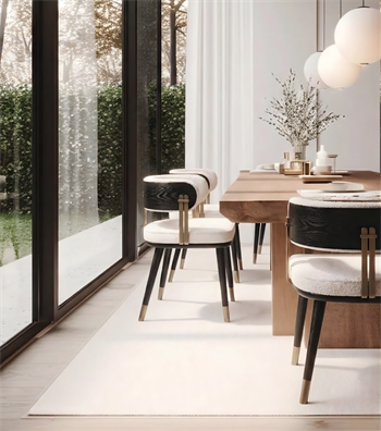 Bach Teddy Sandalye Siyah Ahşap Metal Brass Detay