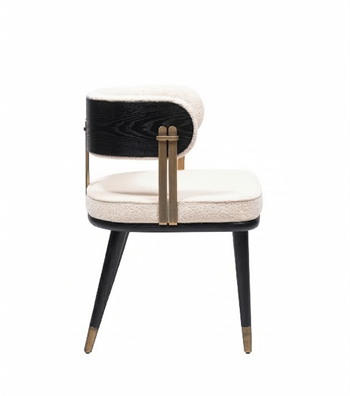 Bach Teddy Sandalye Siyah Ahşap Metal Brass Detay