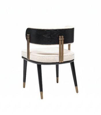 Bach Teddy Sandalye Siyah Ahşap Metal Brass Detay