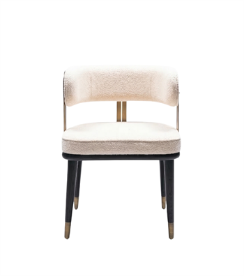 Bach Teddy Sandalye Siyah Ahşap Metal Brass Detay