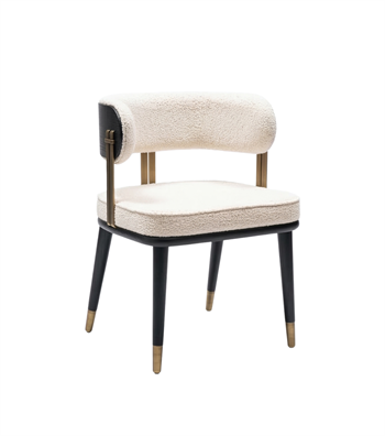 Bach Teddy Sandalye Siyah Ahşap Metal Brass Detay