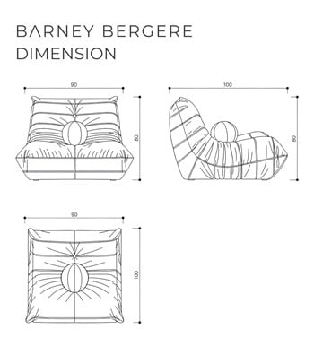 Barney Comfort Armchair Leather Light Gray
