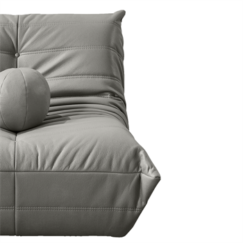 Barney Comfort Armchair Leather Light Gray