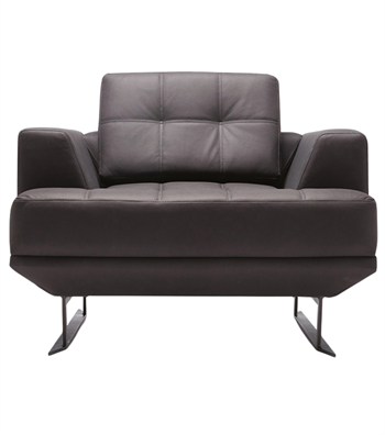 Bavaria Metal Ayak Deri Siyah Berjer