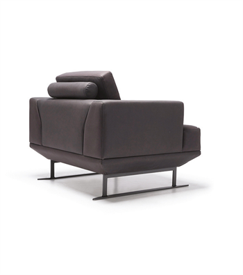 Bavaria Metal Ayak Deri Siyah Berjer