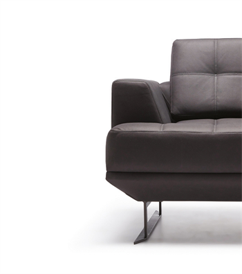 Bavaria Metal Ayak Deri Siyah Berjer