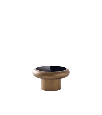 Belukha Brass Ahşap Cam Yuvarlak 2li Orta Sehpa Takımı