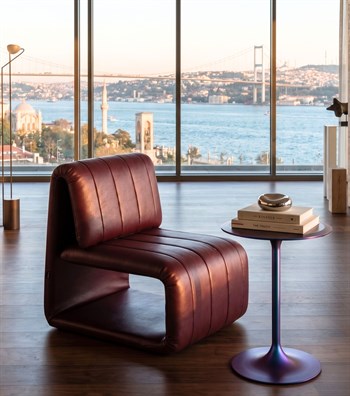 Bristol Simetrik Bordo Deri Berjer