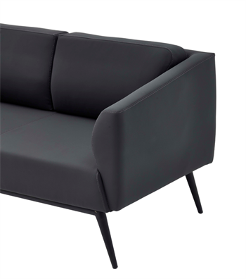 Daria Metal Leg Black Triple Sofa