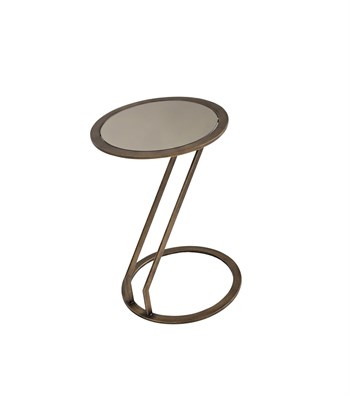Davlin Cam Brass Metal Yan Sehpa