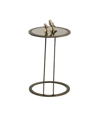 Davlin Metal Brass Cam Detay Yan Sehpa