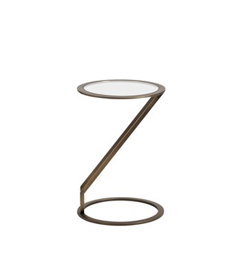 Davlin Cam Brass Metal Yan Sehpa