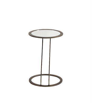 Davlin Cam Brass Metal Yan Sehpa