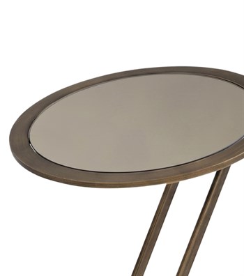 Davlin Cam Brass Metal Yan Sehpa