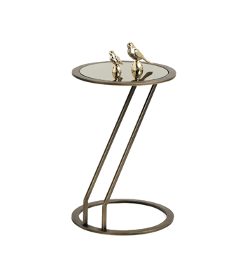 Davlin Metal Brass Cam Detay Yan Sehpa