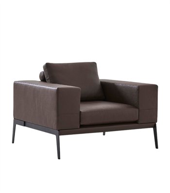 Espina Deri Metal Ayak Berjer Kahverengi