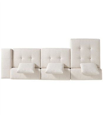 Fausto Comfort Beige Corner Sofa, Three Modules