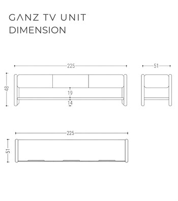 Ganz Mavi Lake Ahşap TV Ünitesi