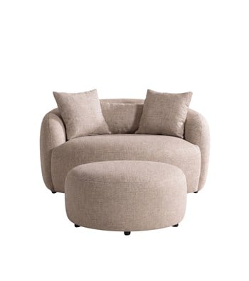 Gorki Loveseat Bej Berjer ve Puf Takım