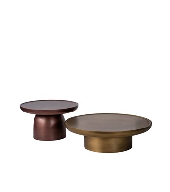 Hills Round Wooden Coffee Table Set Of 3 Mushroom Multi Color